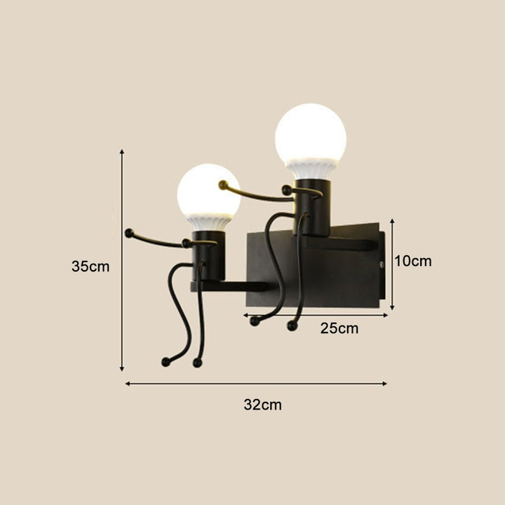 Applique Murale Fer Moderne | Taro - Designix Applique Murale Noir | Double