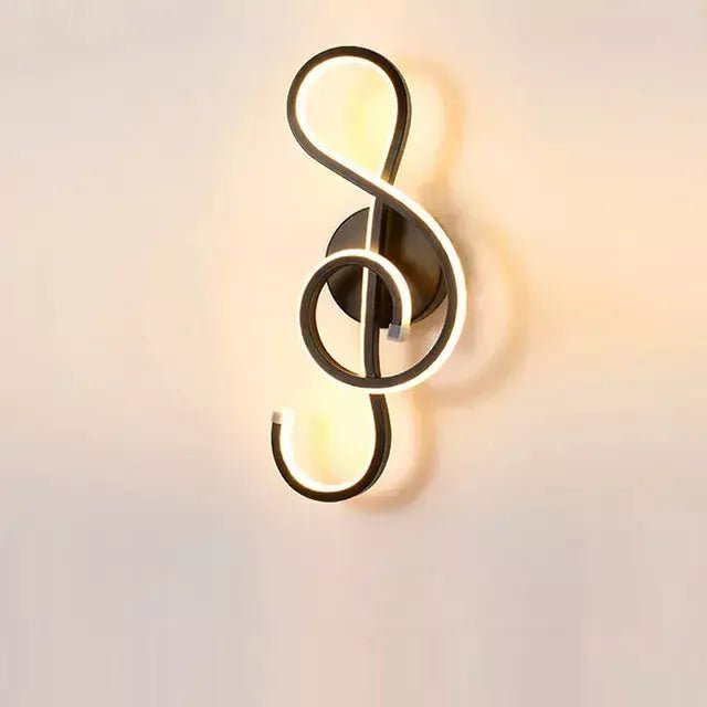 Applique Murale Note de Musique | Symphonie Lumineuse - Designix Applique Murale Note de Musique | Noir Blanc Chaud