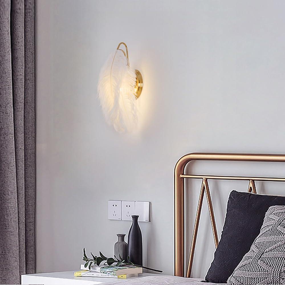 Applique Murale Plume Blanche | Douceur Céleste - Designix Applique Murale Blanc Chaud