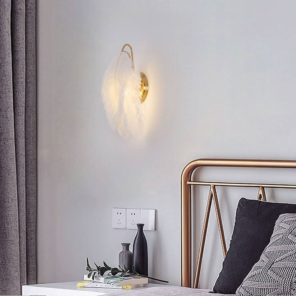 Applique Murale Plume Blanche | Douceur Céleste - Designix Applique Murale Blanc Chaud