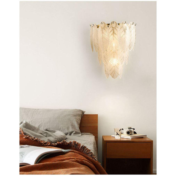 Applique Murale Plume Cristal | Éclat d'Aurore - Designix Applique Murale 34x26 cm