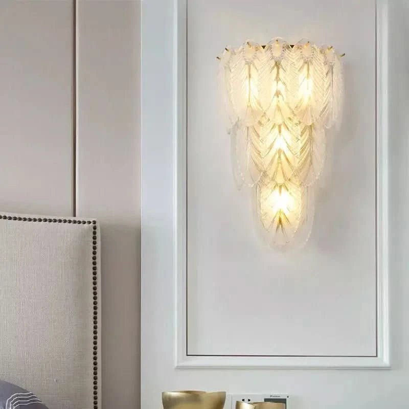 Applique Murale Plume Cristal | Éclat d'Aurore - Designix Applique Murale 34x26 cm