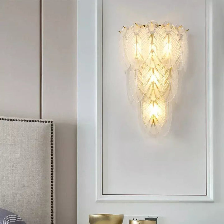 Applique Murale Plume Cristal | Éclat d'Aurore - Designix Applique Murale 34x26 cm