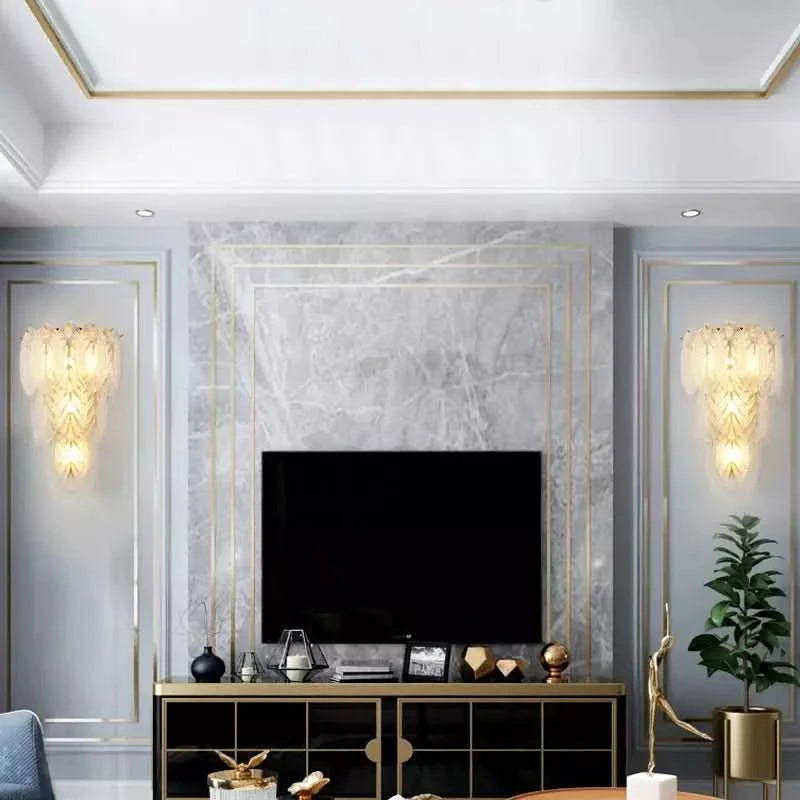 Applique Murale Plume Cristal | Éclat d'Aurore - Designix Applique Murale 34x26 cm