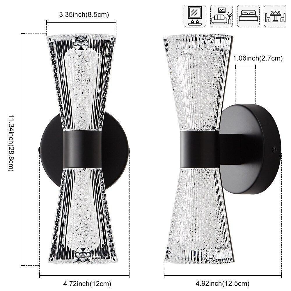 Applique Murale Sablier | Lumière Cristalline - Designix Applique Murale Noir Neutre (4000K)