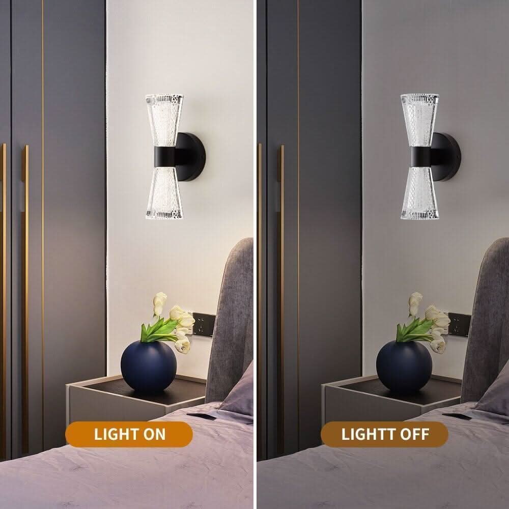 Applique Murale Sablier | Lumière Cristalline - Designix Applique Murale Noir Neutre (4000K)