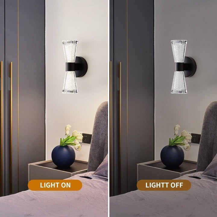 Applique Murale Sablier | Lumière Cristalline - Designix Applique Murale Noir Neutre (4000K)