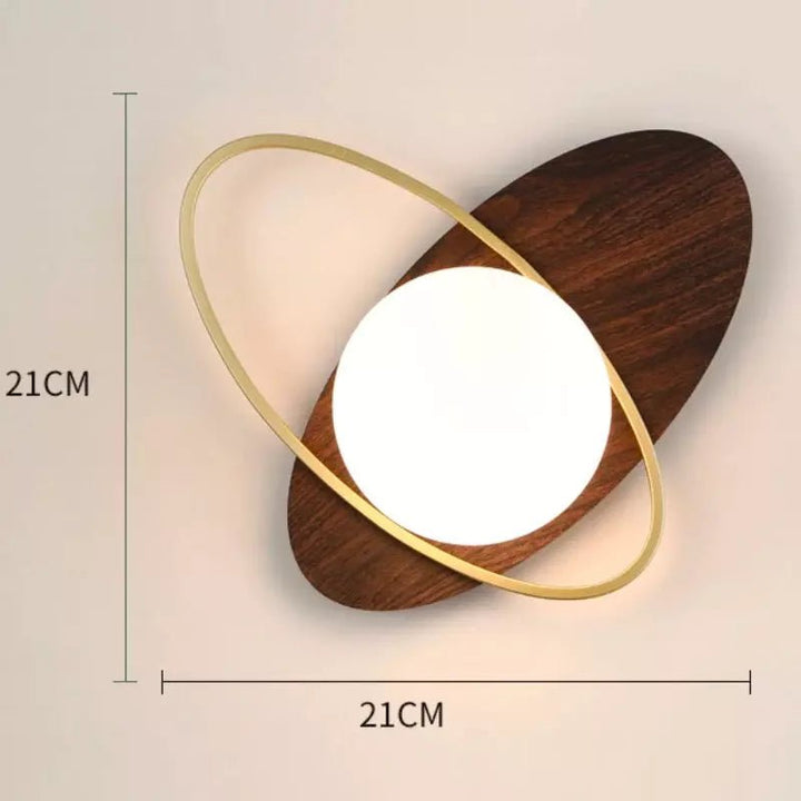 Applique Murale Salon Bois Boule | Éclat Naturel - Designix Applique Murale Bois Sombre Blanc Chaud