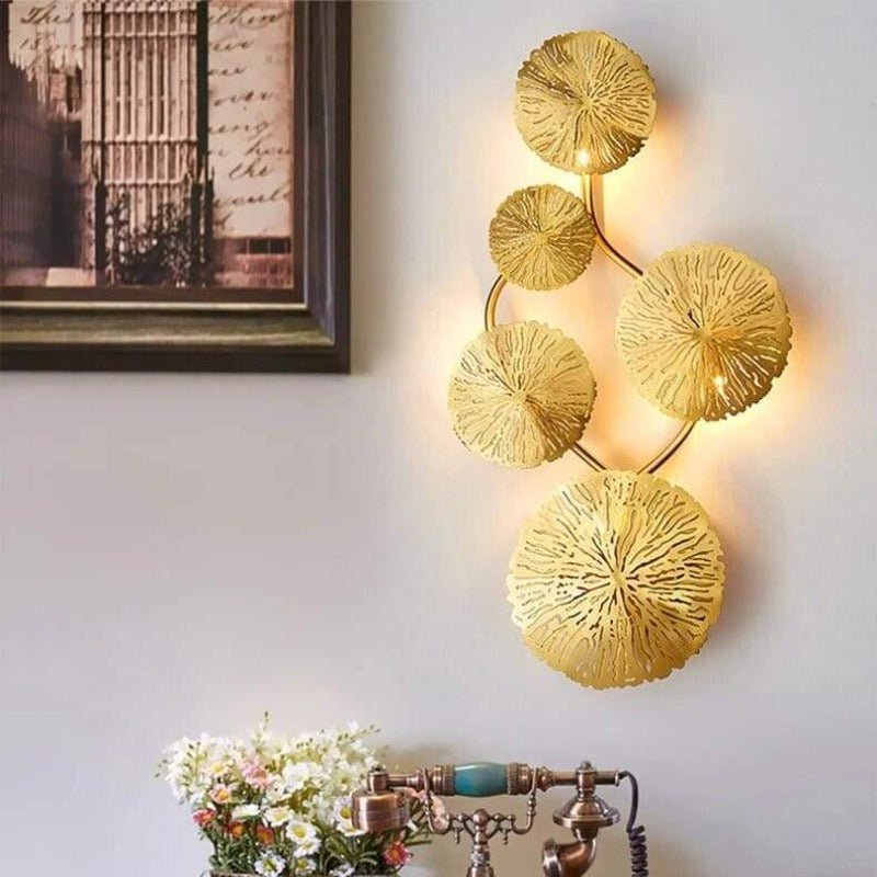 Applique Murale Salon Design | Nyla - Designix Applique Murale Or 5 Feuilles