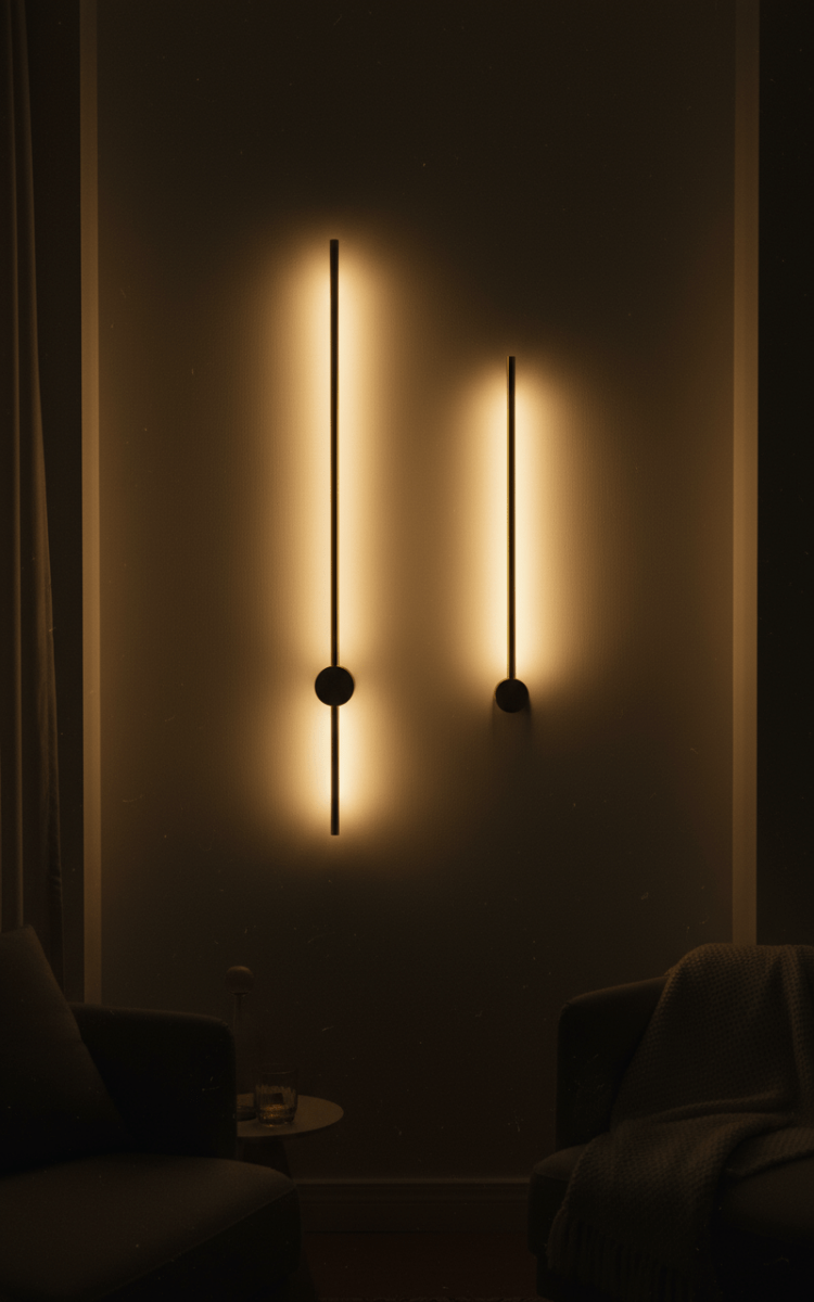 Applique Murale Salon Moderne | Gravity - Designix Applique Murale Noir | Hauteur 60cm Blanc Chaud