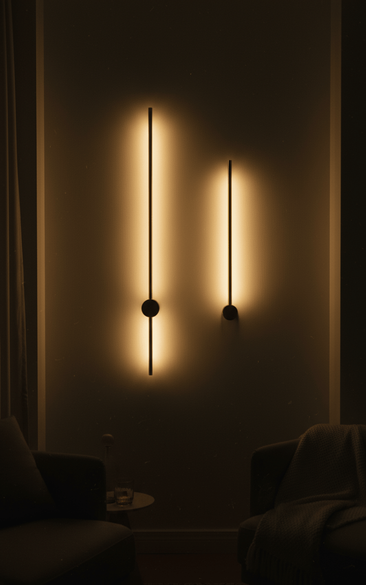 Applique Murale Salon Moderne | Gravity - Designix Applique Murale Noir | Hauteur 60cm Blanc Chaud