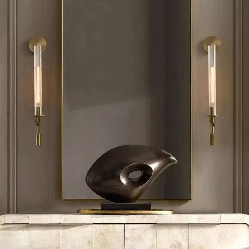 Applique Murale Tube Verre | Halo Lumineux