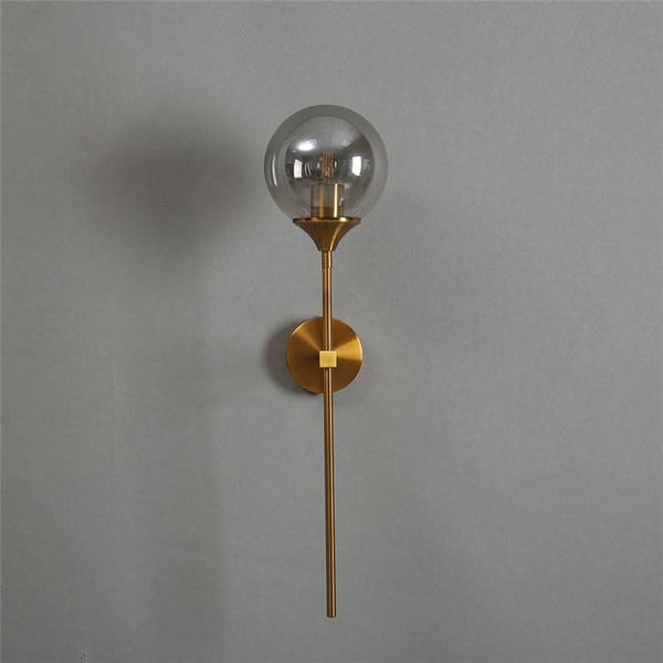 Applique murale verre fumé, boule dorée | Éclat Mystique