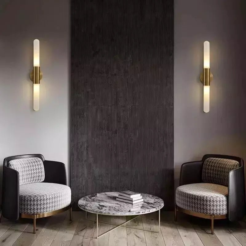 Applique Murale Verticale Design | Éclat Zen - Designix Applique Murale Bronze Blanc Chaud