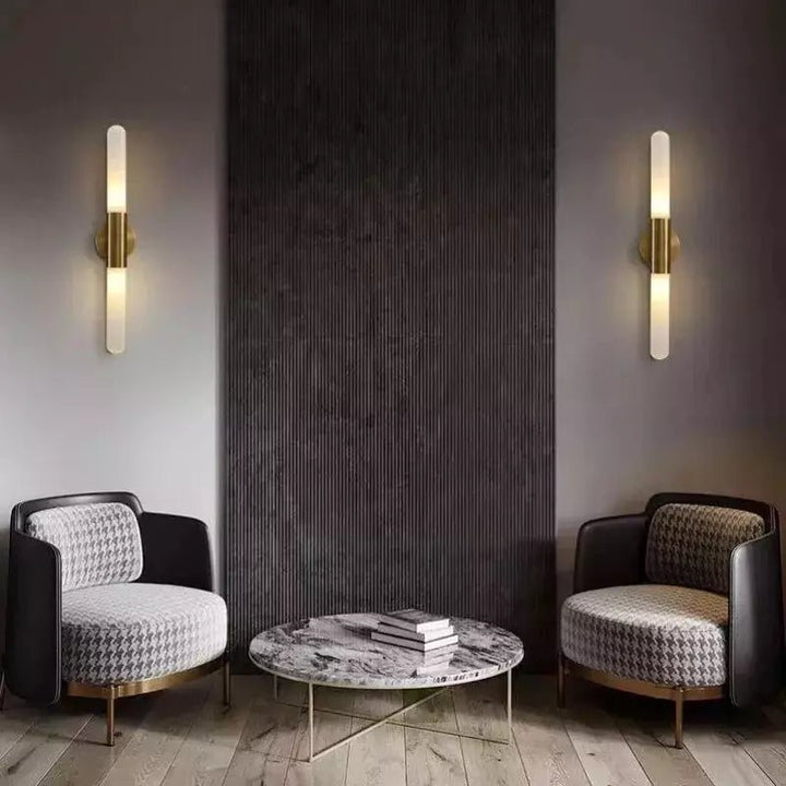 Applique Murale Verticale Design | Éclat Zen - Designix Applique Murale Bronze Blanc Chaud