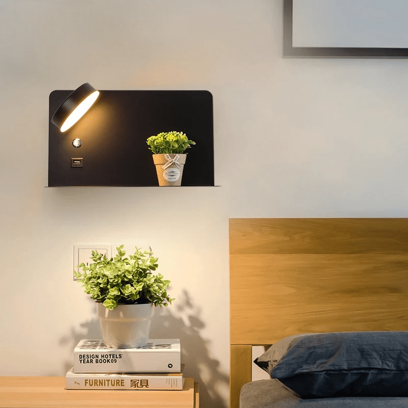 Appliques LED USB Charge | Brio - Designix Applique Murale Blanc | 32x19cm Droit Variable
