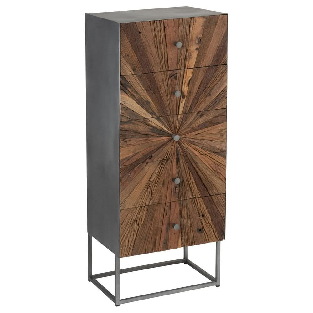 Armoire 5 Tiroirs Bois Fer | Ilae - Designix Armoire