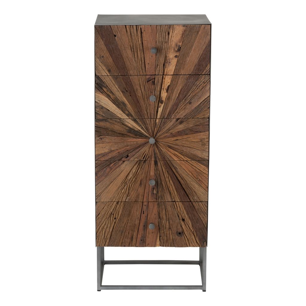 Armoire 5 Tiroirs Bois Fer | Ilae - Designix Armoire