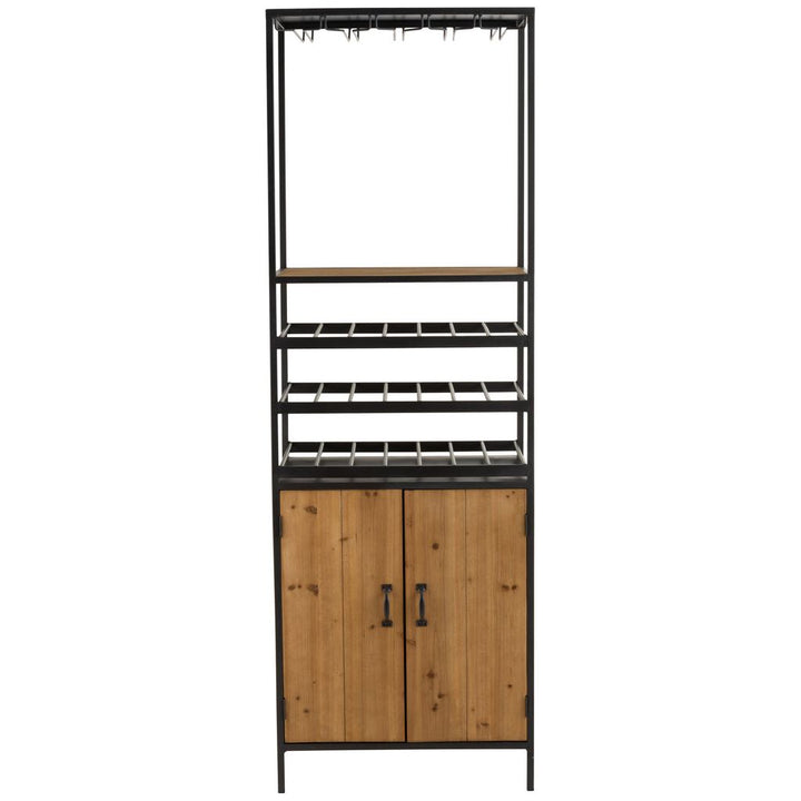 Armoire à Vin Métal Bois Naturel | Heni - Designix Armoire