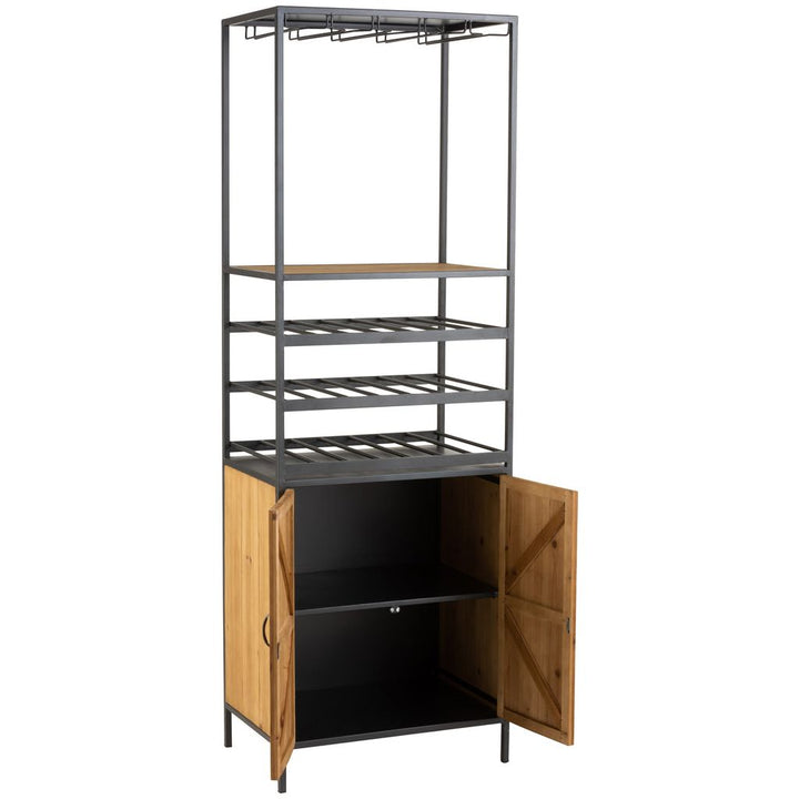 Armoire à Vin Métal Bois Naturel | Heni - Designix Armoire