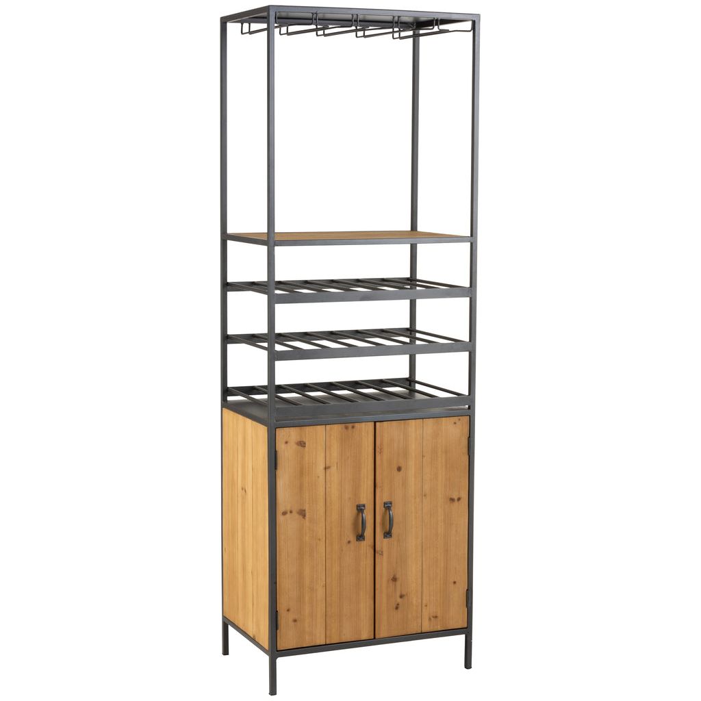Armoire à Vin Métal Bois Naturel | Heni - Designix Armoire