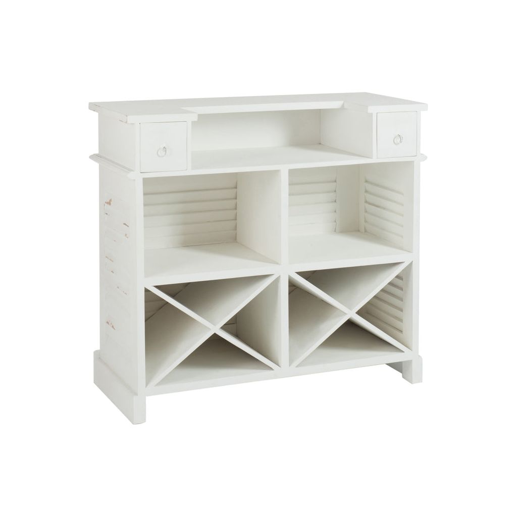 Armoire Bar Bois Blanc Rectangulaire | Feni - Designix Armoire