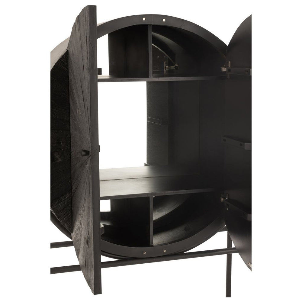 Armoire Bar Bois Recyclé Noir | Beni - Designix Armoire