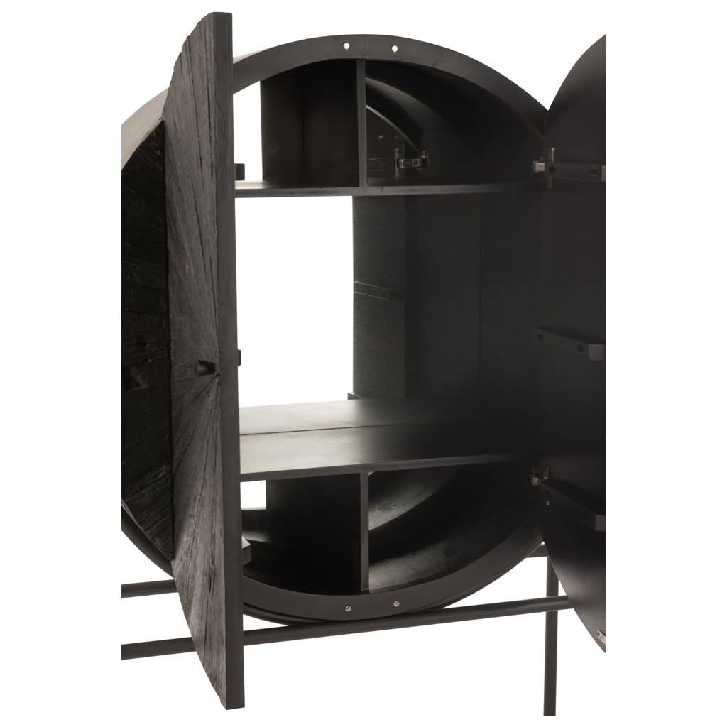 Armoire Bar Bois Recyclé Noir | Beni