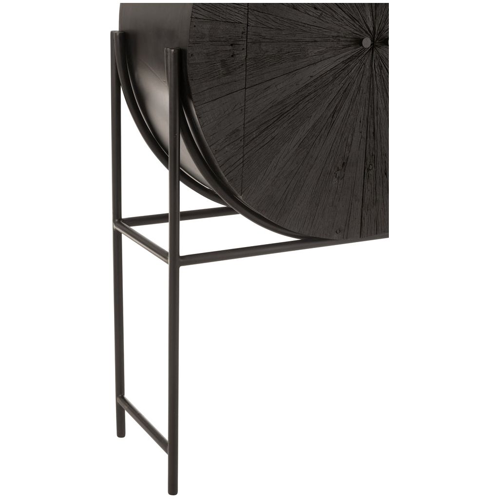 Armoire Bar Bois Recyclé Noir | Beni - Designix Armoire