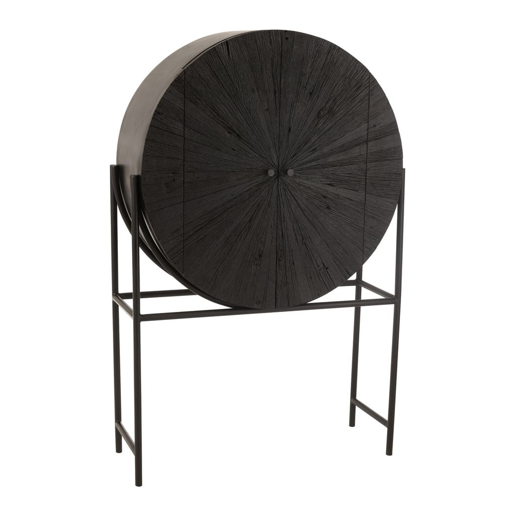 Armoire Bar Bois Recyclé Noir | Beni - Designix Armoire