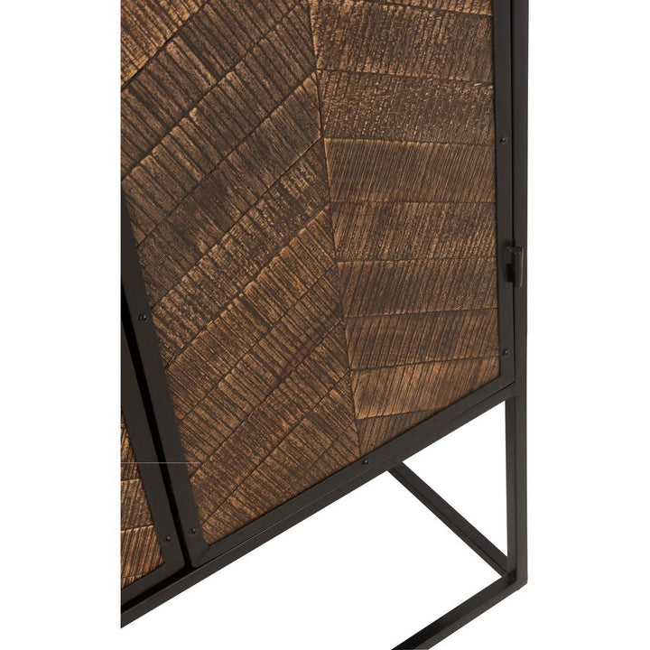 Armoire Bar Fer Bois Mangue | Anil - Designix Armoire