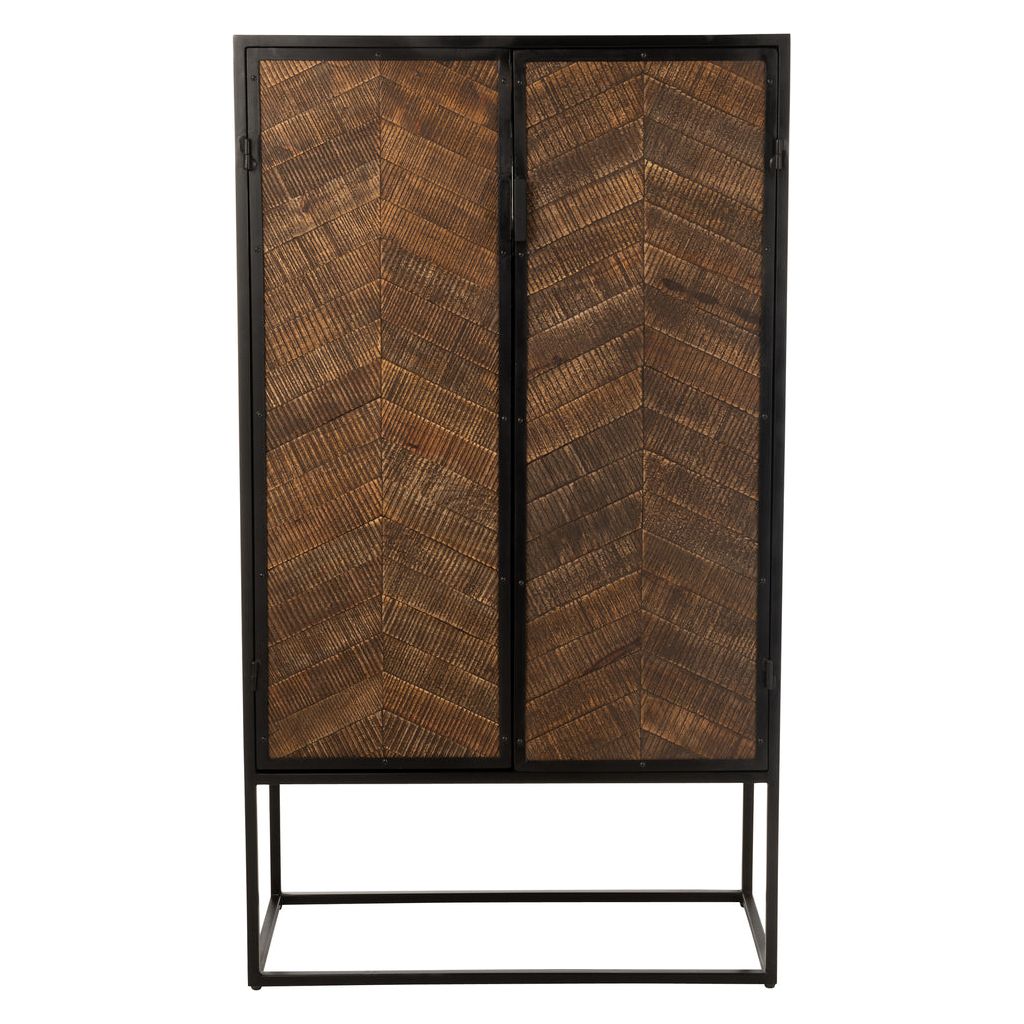 Armoire Bar Fer Bois Mangue | Anil - Designix Armoire