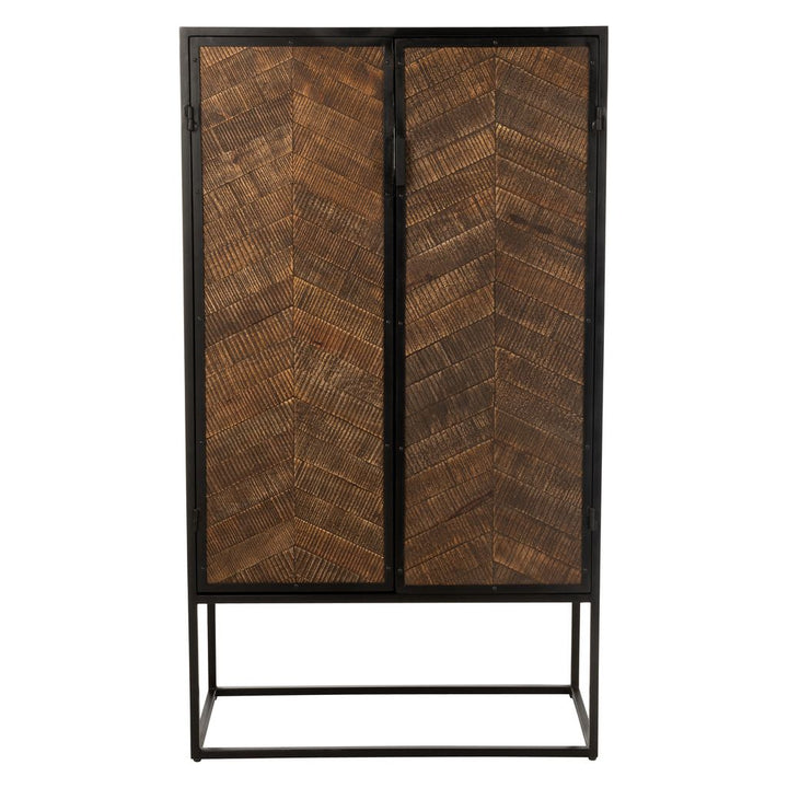 Armoire Bar Fer Bois Mangue | Anil - Designix Armoire