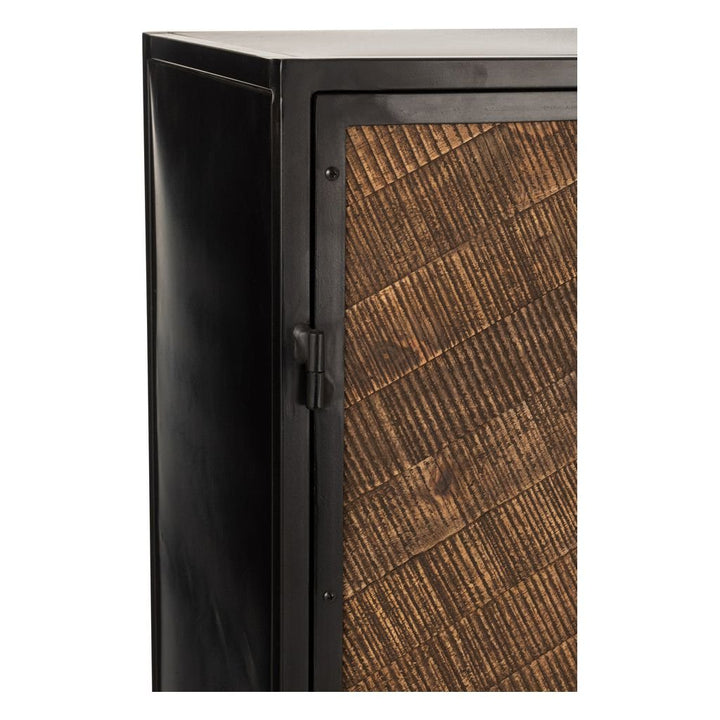 Armoire Bar Fer Bois Mangue | Anil - Designix Armoire