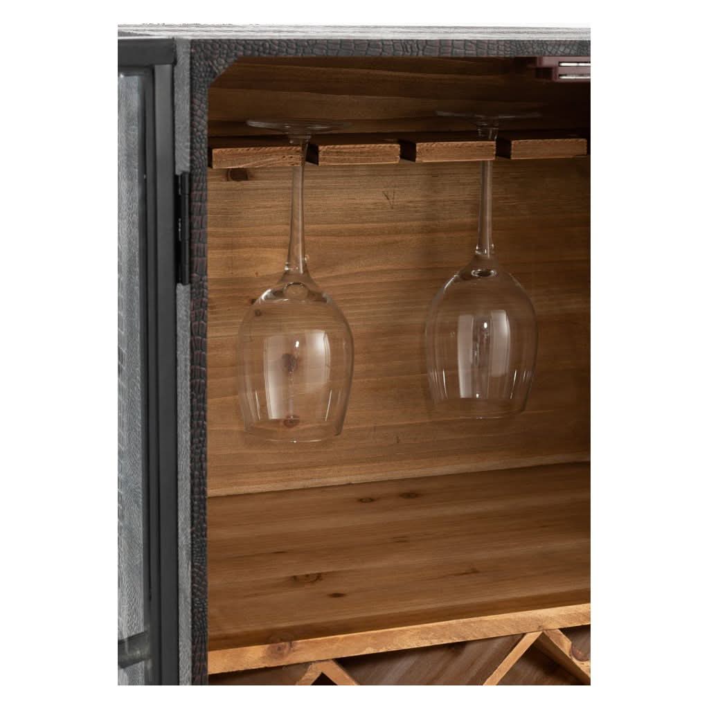 Armoire Bar Noir Bois Verre | Zani