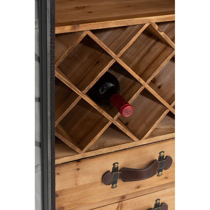 Armoire Bar Noir Bois Verre | Zani - Designix Armoire