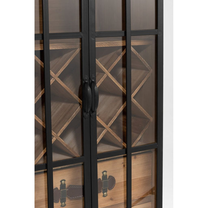 Armoire Bar Noir Bois Verre | Zani - Designix Armoire