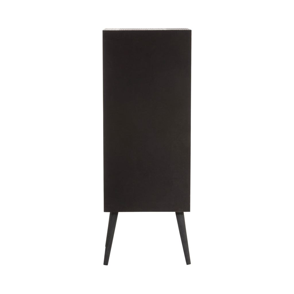 Armoire Bar Noir Bois Verre | Zani - Designix Armoire