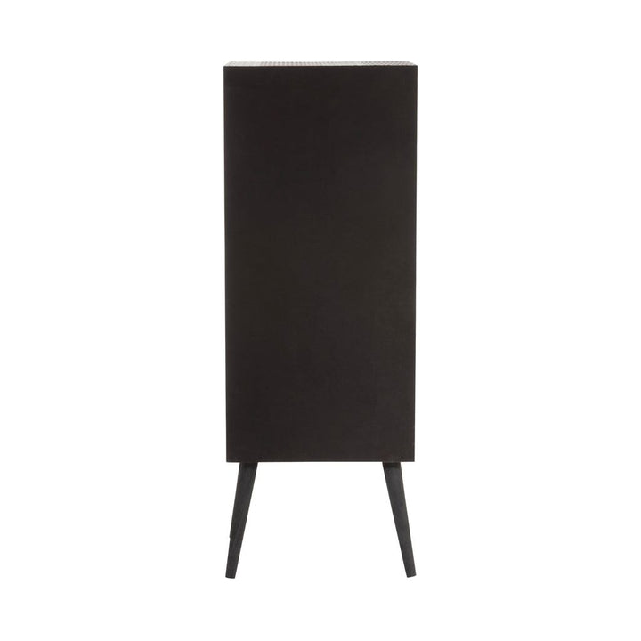 Armoire Bar Noir Bois Verre | Zani - Designix Armoire