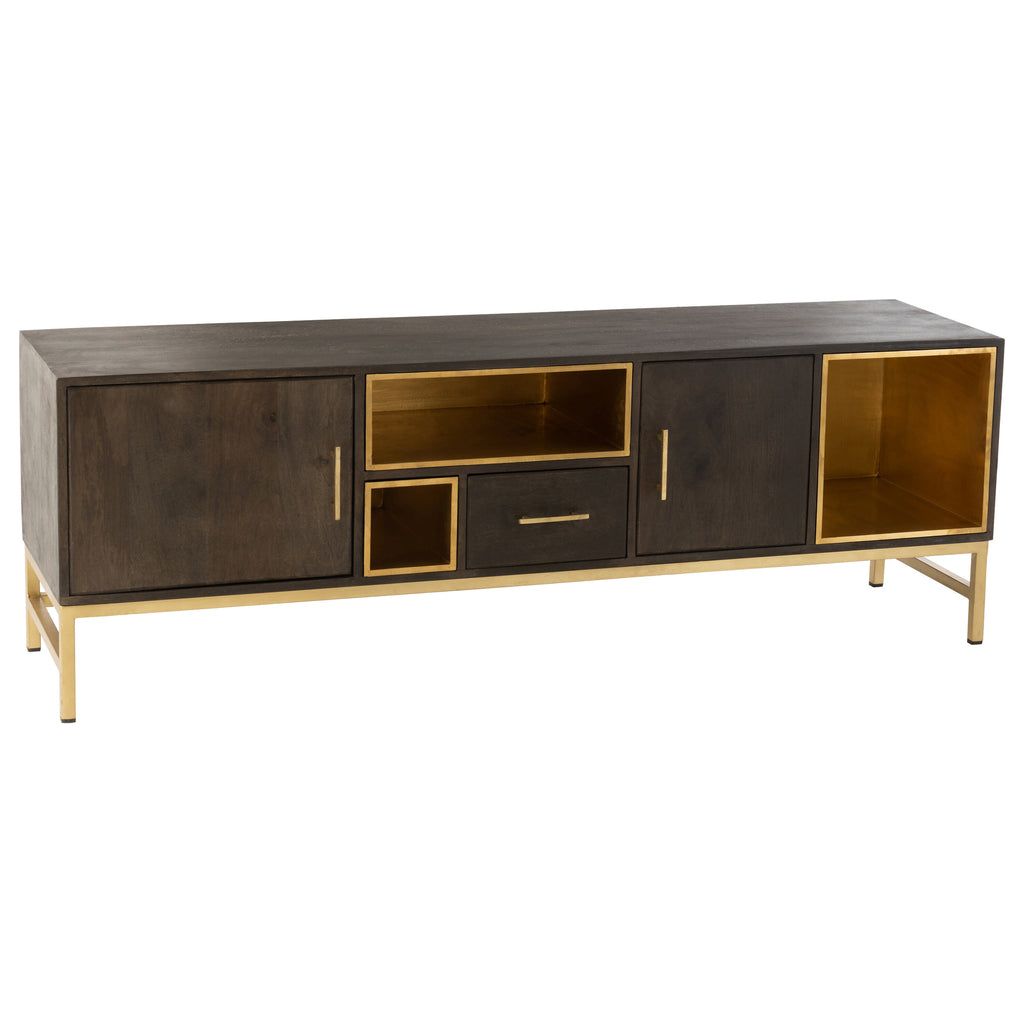 Armoire Basse Mangue Fer Doré | Yani - Designix Armoire