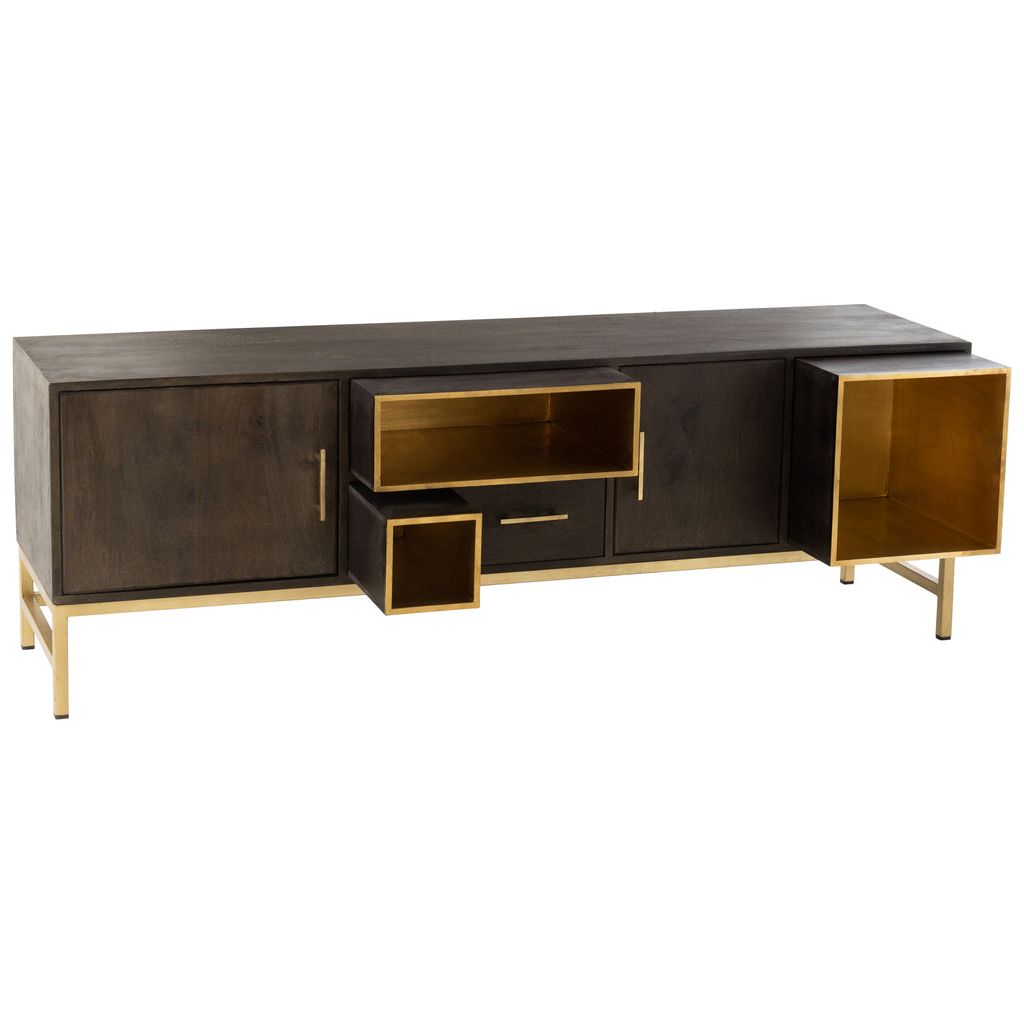 Armoire Basse Mangue Fer Doré | Yani - Designix Armoire