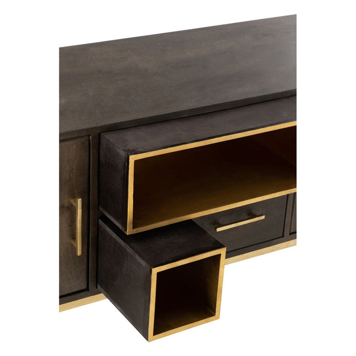 Armoire Basse Mangue Fer Doré | Yani - Designix Armoire