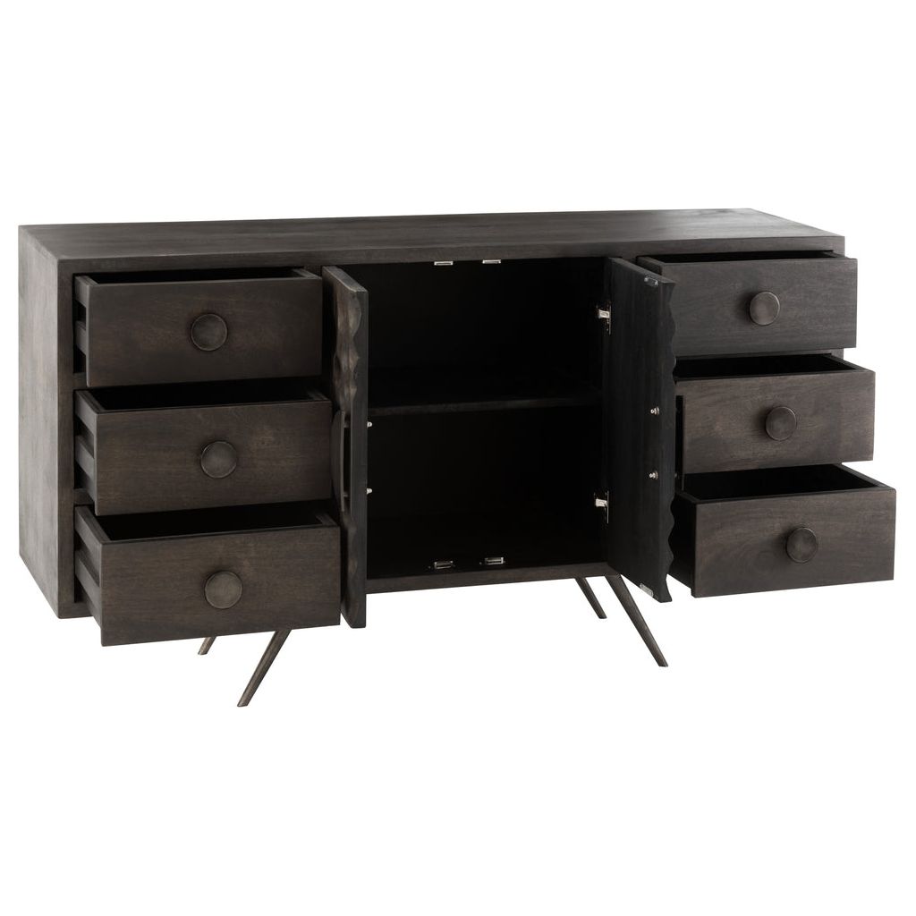 Armoire Basse Mangue Marron Tiroirs | Xeni - Designix Armoire