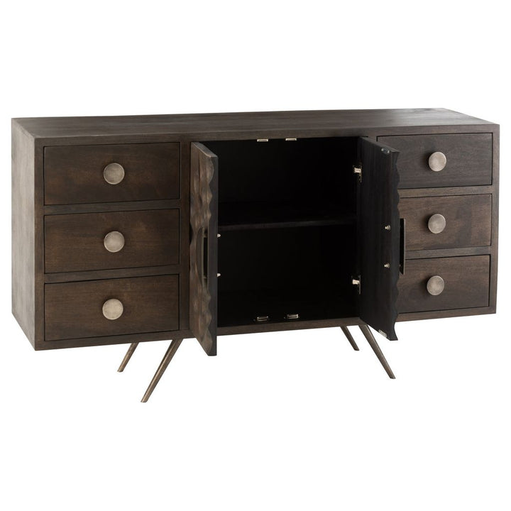 Armoire Basse Mangue Marron Tiroirs | Xeni - Designix Armoire