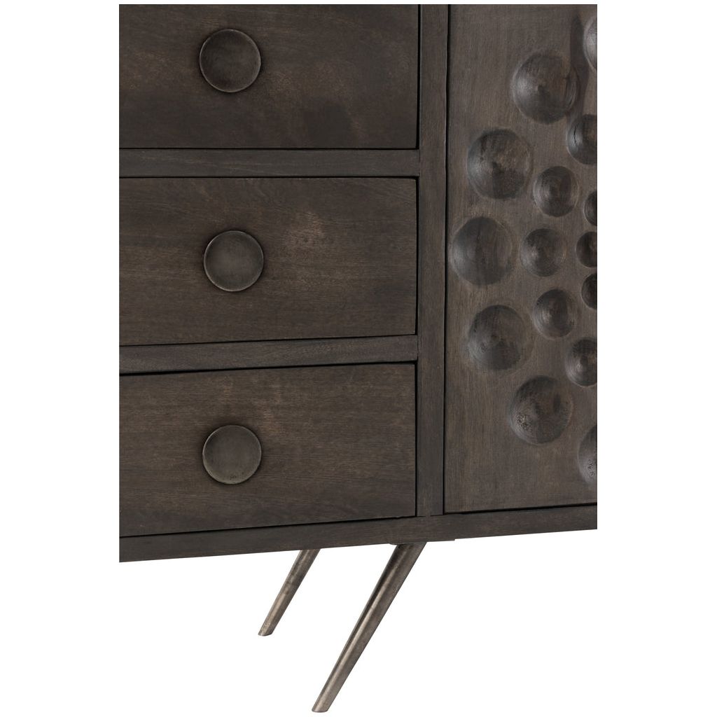 Armoire Basse Mangue Marron Tiroirs | Xeni - Designix Armoire