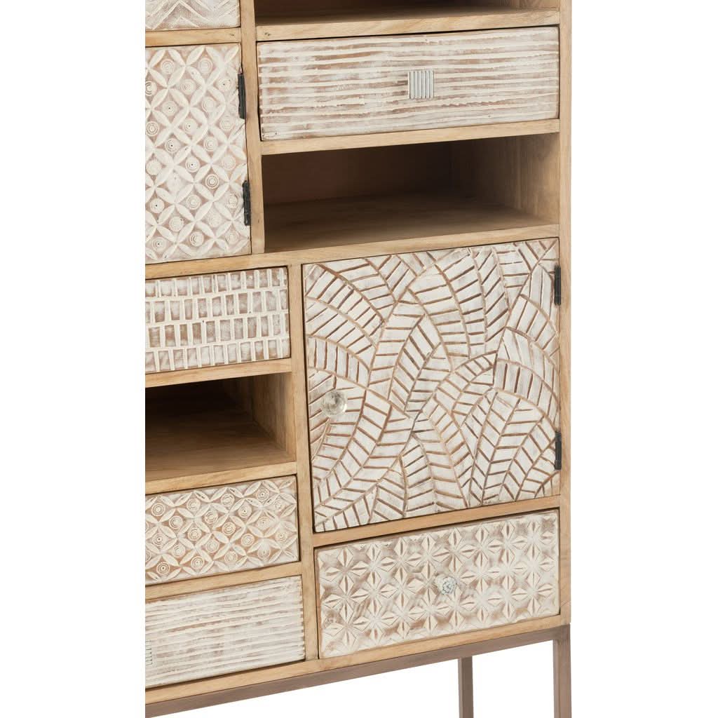 Armoire Beige 10 Tiroirs Bois | Wero - Designix Armoire