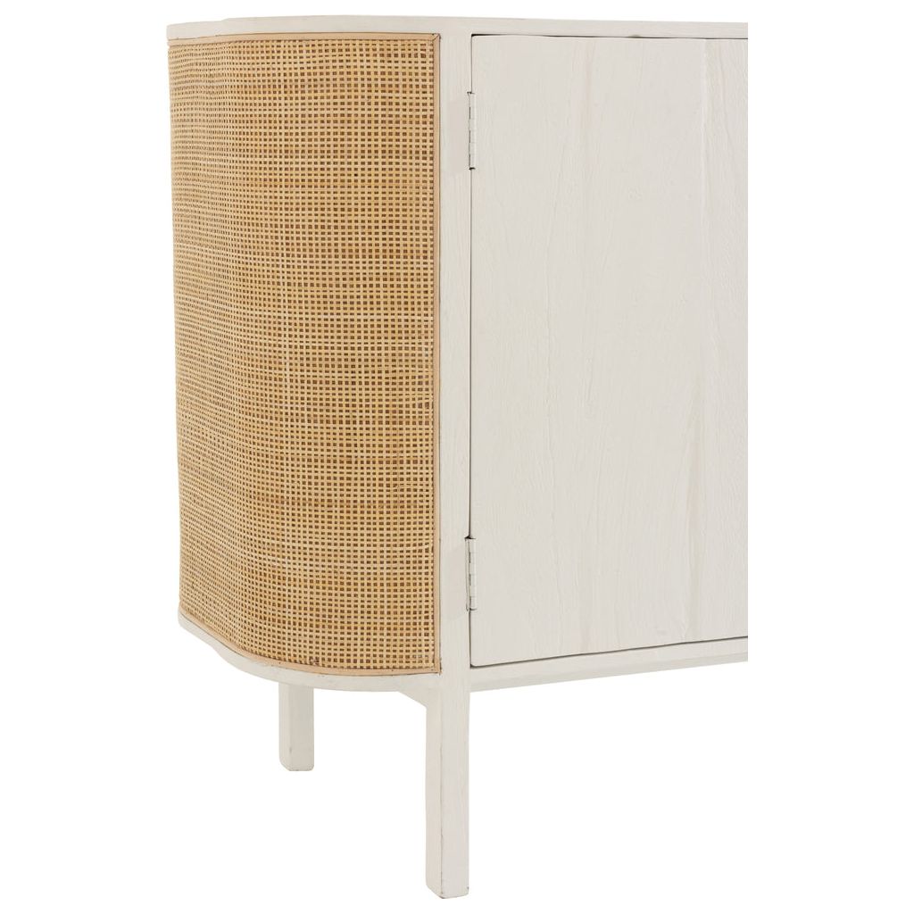 Armoire Blanc Rattan Exotique 3 Portes | Vora - Designix Armoire