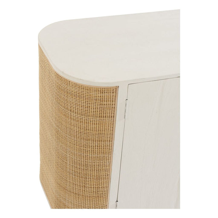 Armoire Blanc Rattan Exotique 3 Portes | Vora - Designix Armoire