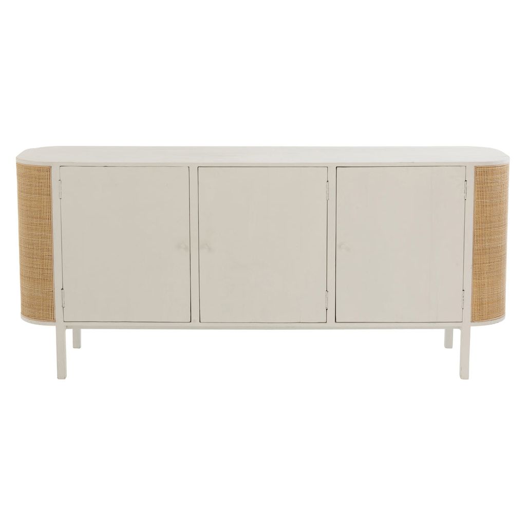 Armoire Blanc Rattan Exotique 3 Portes | Vora - Designix Armoire