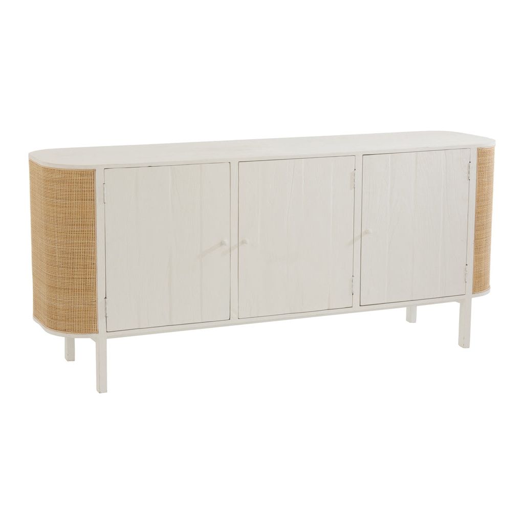Armoire Blanc Rattan Exotique 3 Portes | Vora - Designix Armoire